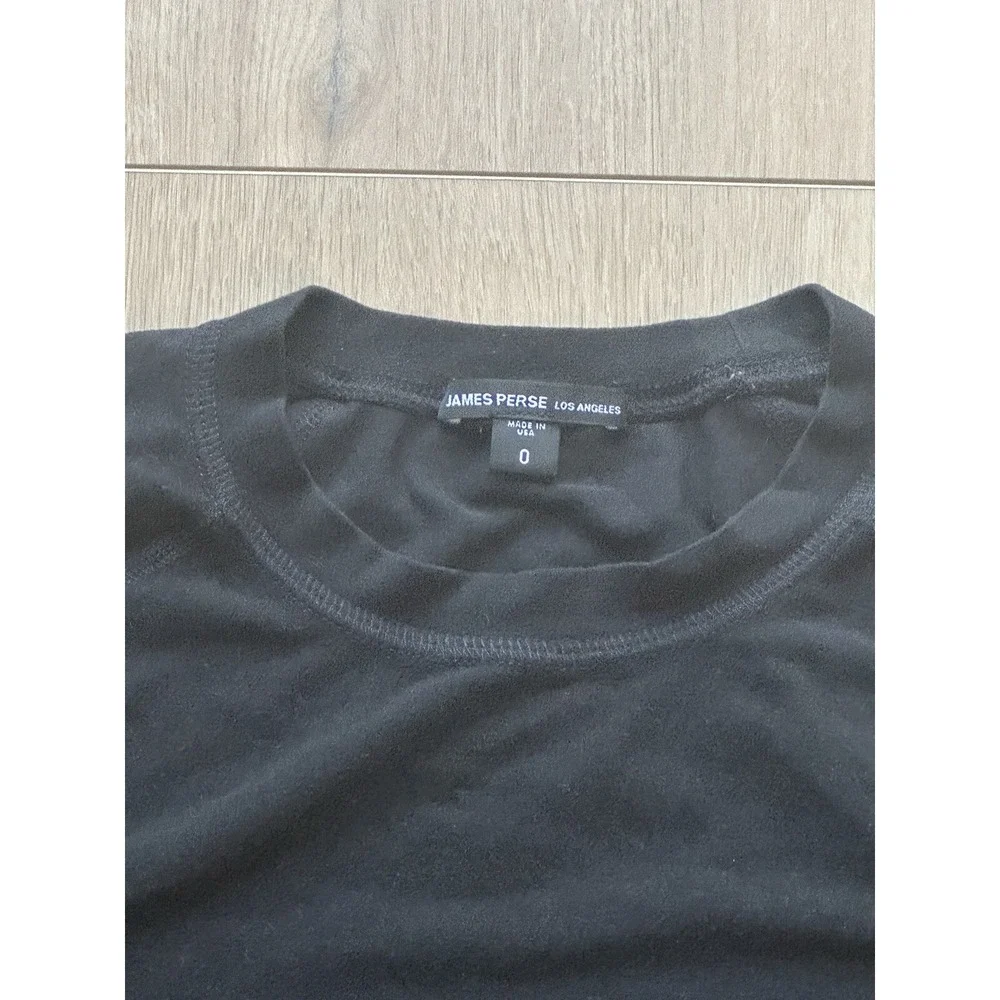 James Perse Super Soft Touch Sueded Pullover Black Size 0 - WMSS3297